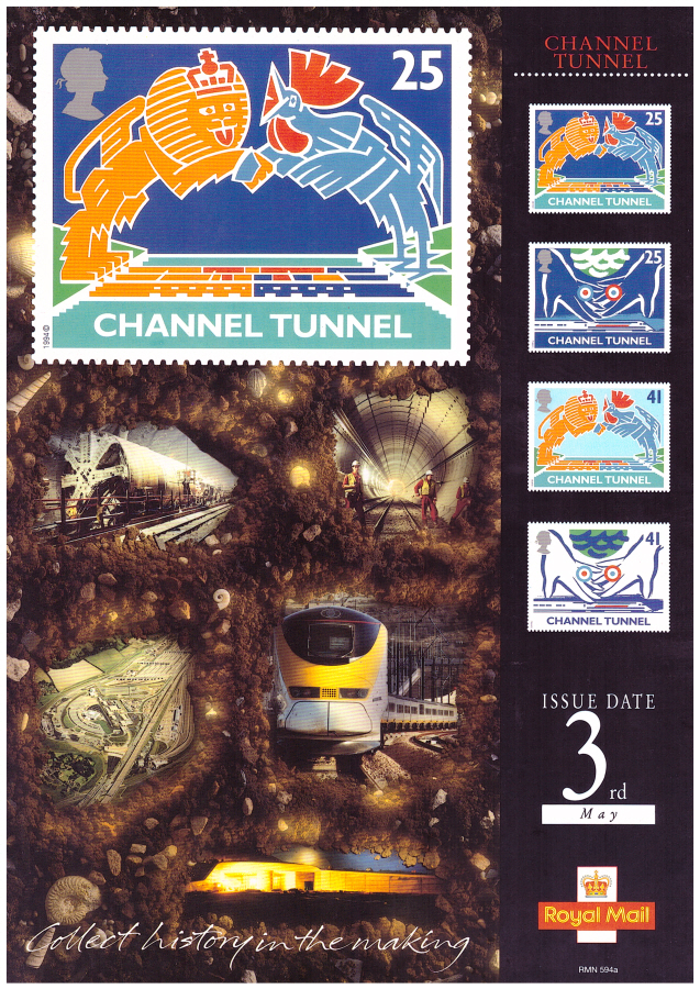 (image for) 1994 Channel Tunnel Post Office A4 poster. RMN 594a.
